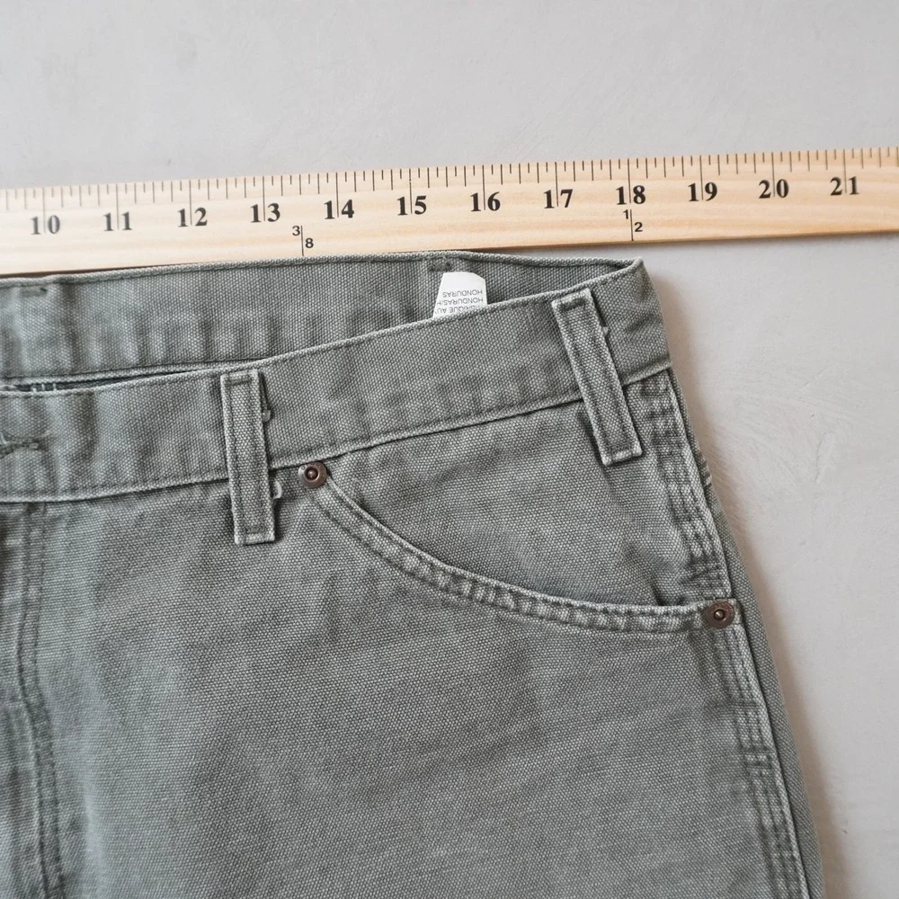 Dickies Carpenter Pants 36x30 Mens Grey Duck Canvas Paint Splatter Workwear 1939